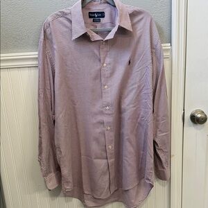 Ralph Lauren Men's Red and White Checkered Shirt